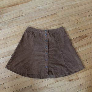 Suede Abercrombie Button Up Skirt
